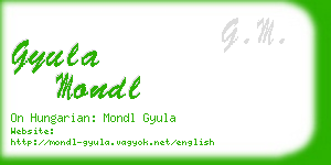 gyula mondl business card